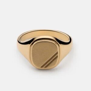 Mainsai Gold plated Men's square step Ring